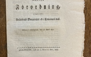 Keisarillinen säädös veloista / takaus jotai, 1832, Helsinki