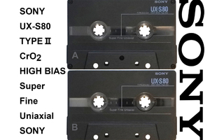 C-KASETTI SONY UX-S80 min. - ILMAINEN TOIMITUS