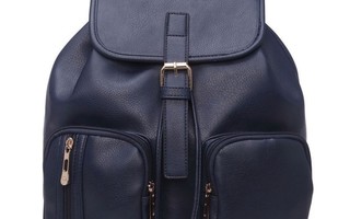Dark Blue Square Two Front Pockets Backpack