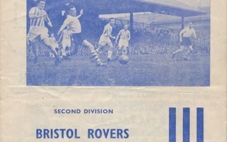 Jalkapallo otteluohjelma Hudderfield-Bristo Rovers 1960 (!!)