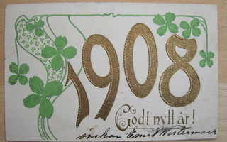 VANHA Postikortti Onnitelukortti 1908