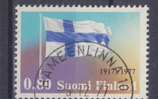 1977 Itsenäisyys 0,8 mk loistoleimalla.