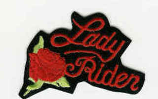 Lady Rider (ruusulla) - Uusi kangasmerkki
