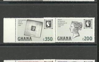 FILATELIA-AIHE postimerkkiaiheinen sarja GHANA 1990 **