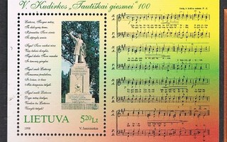 Liettua 1998 - Kansallislaulu 100v blokki  ++
