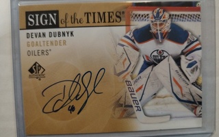 Devan Dubnyk 2012-13 SP Authentic - Sign of the Times