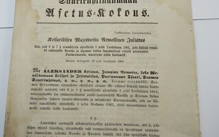 v.1883 Suomen Suuriruhtinanmaan Asetus-Kokous No 40