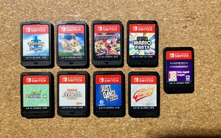 Nintendo Switch pelejä (mm Super Mario, Pokémon, Just dance)