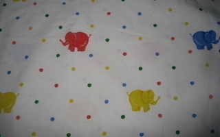 RETRO lasten norsuaiheinen tyynyliina koko  n. 58 x 41,5 cm