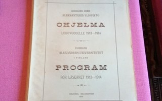 Aleksanterin-yliopisto - Ohjelma lukuvuodelle 1913-1914