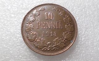 10 penniä  1914  Siistikuntoinen