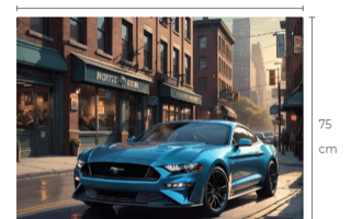 Uusi Ford Mustang GT alumiinitaulu koko 75 cm x 100 cm