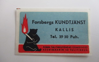 TT ETIKETTI - KALLIS FORSBERGS KUNDJÄNST  T-0178