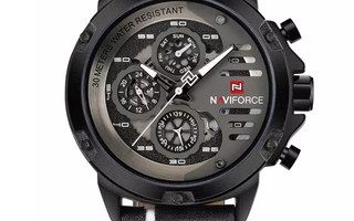 Uusi Naviforce High Quality Quartz rannekello musta/valk