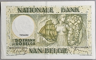 Belgia Belgium 50 Francs 1938 P-106