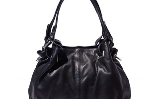 Black Soft calf-skin leather shoulder bag