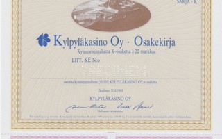 1988 Kylpyläkasino Oy spec, Ikaalinen pörssi osakekirja