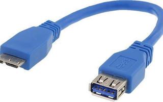 Deltaco USB 3.0 Adapteri, Micro B uros - A naaras, 0.1m UUSI