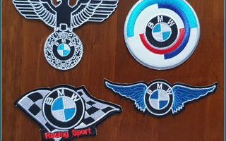 4 kpl erilaisia BMW kangasmerkkejä