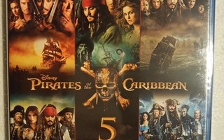 Pirates of the Caribbean 1 - 5 (Blu-ray, uusi)