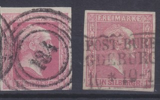 Saksa Reich Preussi 1857-8  Mi 6 ja 10