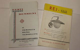 Eesti Bensiini esite 1936 ja REJ-valo esite