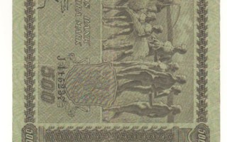 1/2 500 mk 1922 tyyppi 3   puolikas  leikatusta setelistä.