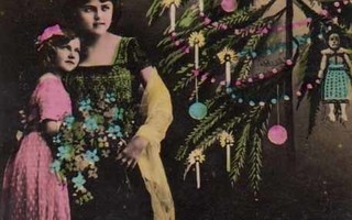 PERHE - JOULU / Italia - Äiti ja tytär, joulukuusi. 1900-l.