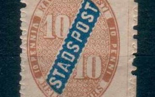 Helsingin kaupunkiposti 1866  10pen ovaali Ruskea