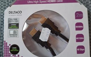 Deltaco HDMI kaapeli musta 2m, hinta sis. lähetyskulut