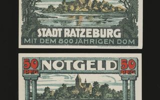 Saksa Notgeld 25, 50 Pfg, Ratzeburg