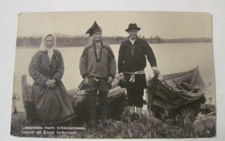 VANHA Postikortti Lappi Inari 1920-luku