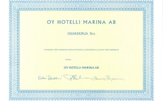 1986 Hotelli Marina Oy spec, Turku osakekirja