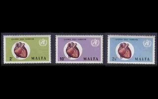 Malta 436-8 ** Kansainvälinen sydänkampanja (1972)