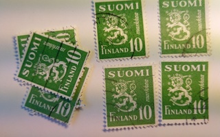 Malli 1930 Leijona vihreä postimerkki 10 markka