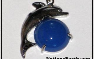 Delfiini Kaulakoru Sinisellä Jalokivellä *UUSI*