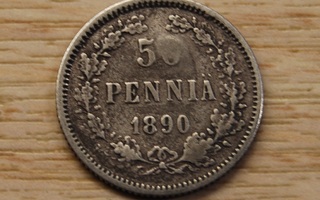 50 Penniä 1890 Hopeaa Aleksanteri III