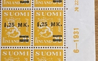 LEIJONAMALLI 1930 1,25MK/50PEN L171 I NUMERO KUUSILO**