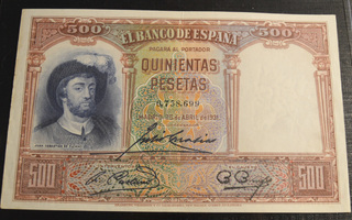 Espanja 1931 500 Pesetas