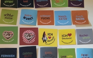 20 kpl saksankielisiä tarroja (goethe.de)