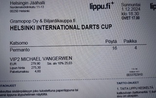 Darts Helsinki International VIP liput