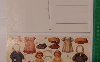 27 ) iso postikortti vintage tyylinen paperinukke