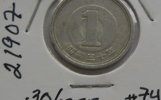 JAPANI  1 Yen-Showa  v. 30/1955   KM#74