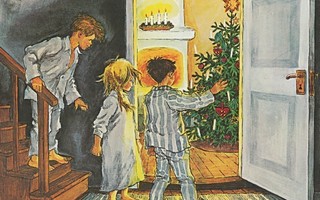 Ilon Wikland: Melukylän lapset jouluaamuna (postikortti)