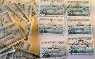 Malli 1954 Helsinki vihreä postimerkki 100 markka