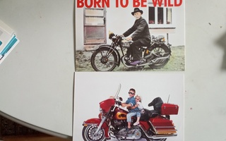 Moottoripyöräilijät kaksi postikorttia