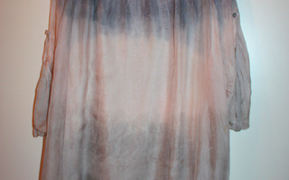 Tunika mekko XL 2 kerrosta liukuvärjätty rosa harmaa