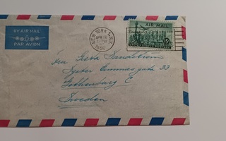 Swedish American Line. Postilähetys + sisältö. 17.4.1956.