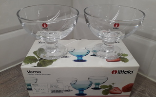 Iittala Verna jälkiruokamaljat/tarjoilukulhot 2 kpl, kirkas