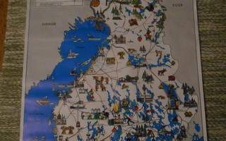 Suomen kartta 54 x 100 cm